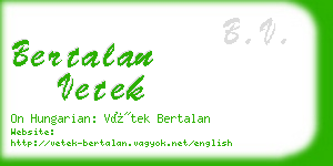 bertalan vetek business card